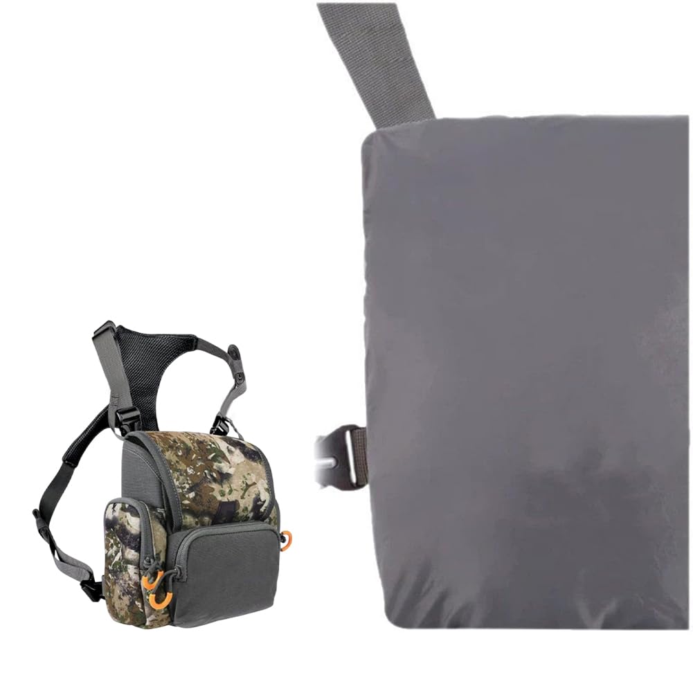 Imbracatura for binocolo, imbracatura regolabile con copertura antipioggia e custodia impermeabile con misuratore di distanza, custodia grande capacità for binocoli for caccia, escursionismo