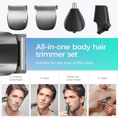 Image of kensen Manscape Dual Speed Body Hair Trimmer Men 4-in-1 Beard Trimmer Men, 210 Mins Usage Time Rechargeable Body Shaver for Hair /Beard /Ball /Groin, Waterproof Cordless Male Grooming Kit for Pubic Hair