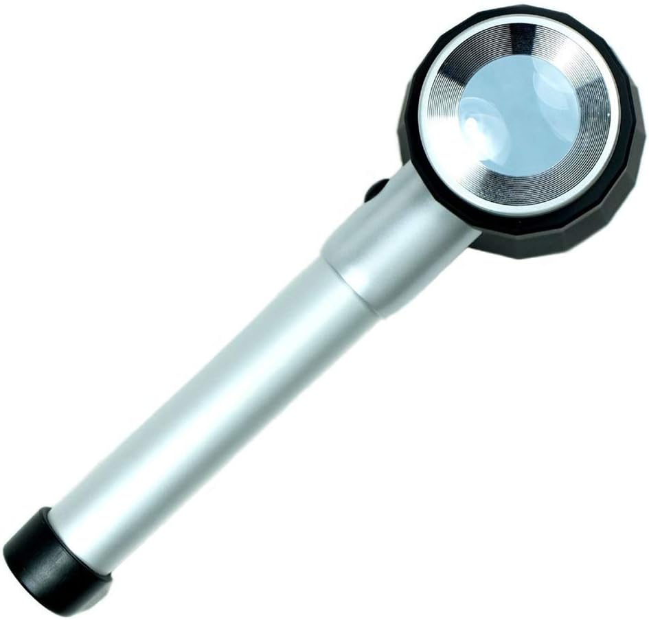 Handheld 10X Magnifier Loupe LED Optical Glass Magnifying Glass with Light Scale Magnifying Jeweler Jewelry Loupes with Measure Scale : Arts, Crafts & Sewing