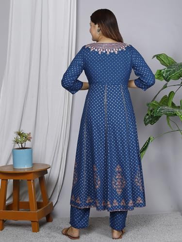 Image of Anarkali Kurta Pant Dupatta Set Embroidered
