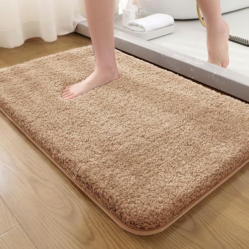 Image of HOWNICE Doormat for Bedroom,Bathroom,Kitchen,Living Room,Room Mats,Home Entrance Foot Mats,Floor mat,Main Door,Non Slip,Door Mate,Soft,Fur,Door Matt,Rugs,Bathmat (Bathroom Mat Gold, Medium)