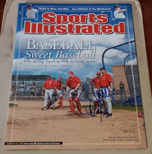 Mike Scioscia Los Angeles Anaheim Angels SIGNED Sports Illustrated SI COA NL - Autographed MLB Magazines