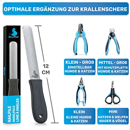 BluePet Krallenfeile für Hunde und Katzen, Nagelfeile Hundekrallen, Krallenpflege Hund, Katze & Kleintiere, Nägel feilen, Ergänzung zu Krallenschere & Krallenschleifer (1x fein)