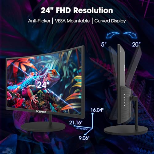 Sceptre C248W-1920RN.A1 24-inch Curved Gaming Monitor の商品画像 5