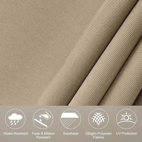 Retractable Patio Awning Replacement Cover - Sun Shade Shelter for Decks, Balconies, & Cafés - 10ft, 12ft, 13ft, 16ft, 20ft - Black (20x10ft/600x300cm) - Image 4