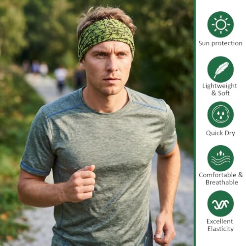 Image of Tarpop 12 /30 Pcs Neck Gaiters Scarf Elastic Wrap Headband Sweat Absorbing Bandana for Women Men Sports Yoga Running