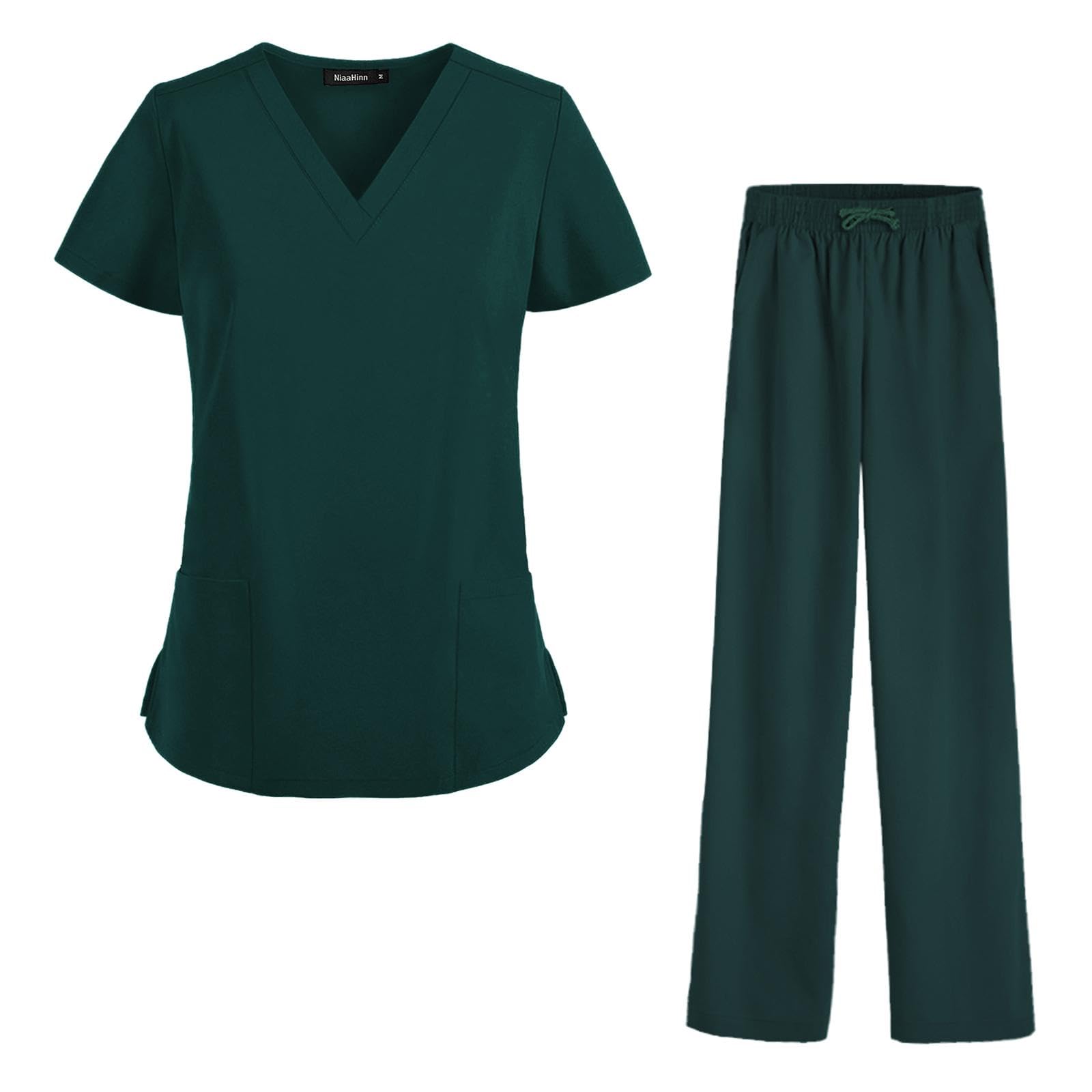 rockible Las mujeres friegan los uniformes de la ropa de trabajo de la manga corta friegan el sistema para el peluquero del animal doméstico del centro de, Verde, SG