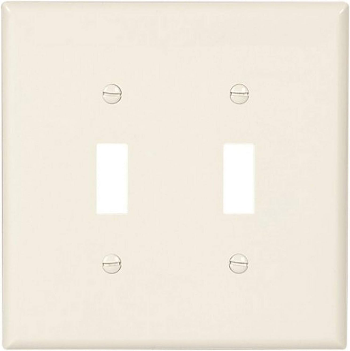 Eaton PJ2LA-SP-L Polycarbonate 2-Gang Toggle Switch Mid Size Wall Plate, Light Almond