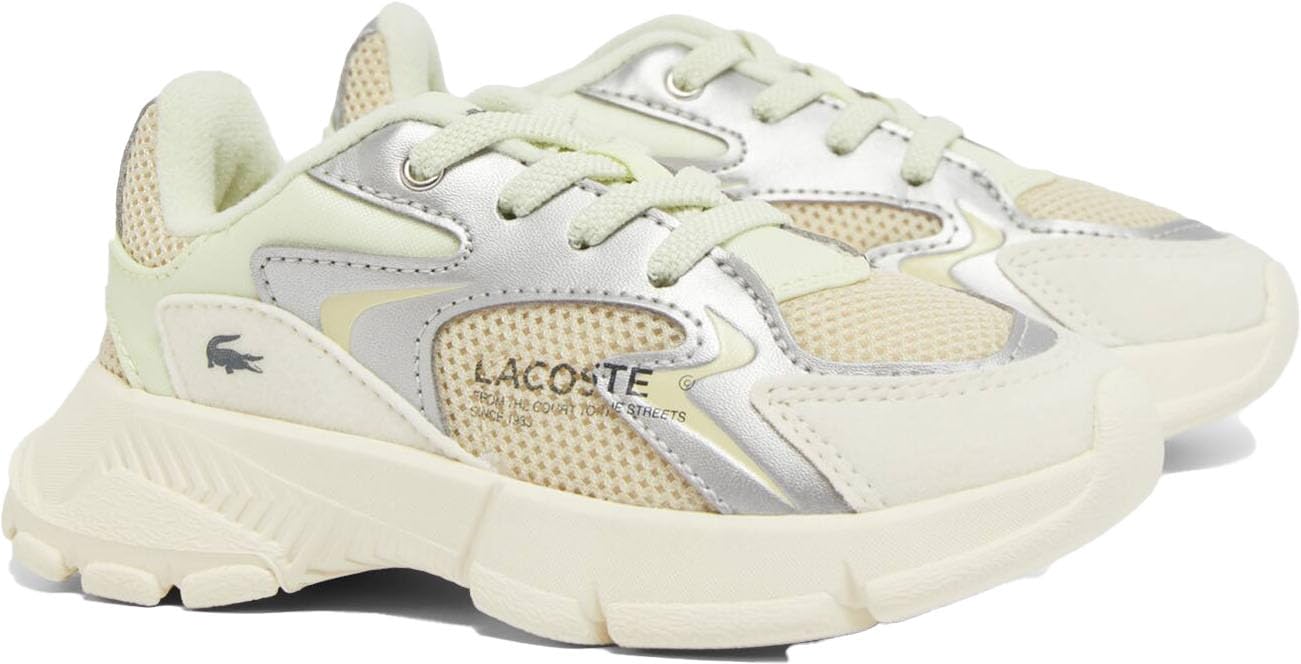 Lacoste Kids L003 Neo Sneaker, LT BRW/LT YLW, 6