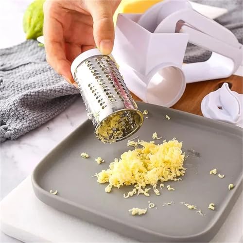 Rallador giratorio multipropósito con tambores de acero inoxidable miniatura 7