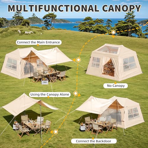 Tienda inflable para camping para 3-4 personas con doseles resistentes al clima miniatura 4