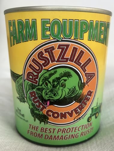 RUSTZILLA FARM EQUIPMENT RUST CONVERTER AND REMOVER, Professional Strength for All Metals Including Stainless Steel and Cast-Iron, 16 oz. RZFE-16