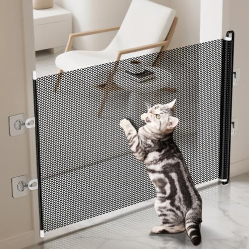 Cancello retrattile per gatti e cani per creare confini interni regolabili senza installazione permanente (75 * 140 cm)
