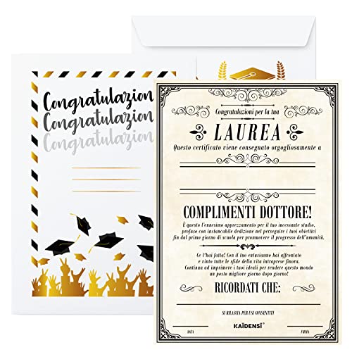 Idea Regalo Laurea Uomo Originale - Biglietto Auguri Pergamenato per...