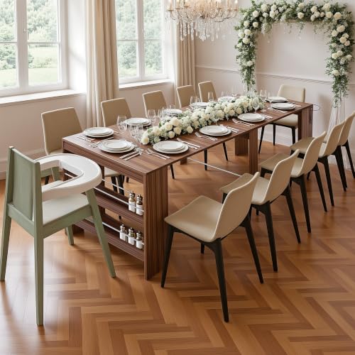 19.6"-118.1" Modern Extendable Dining Table with Built-in Outlet - image 1