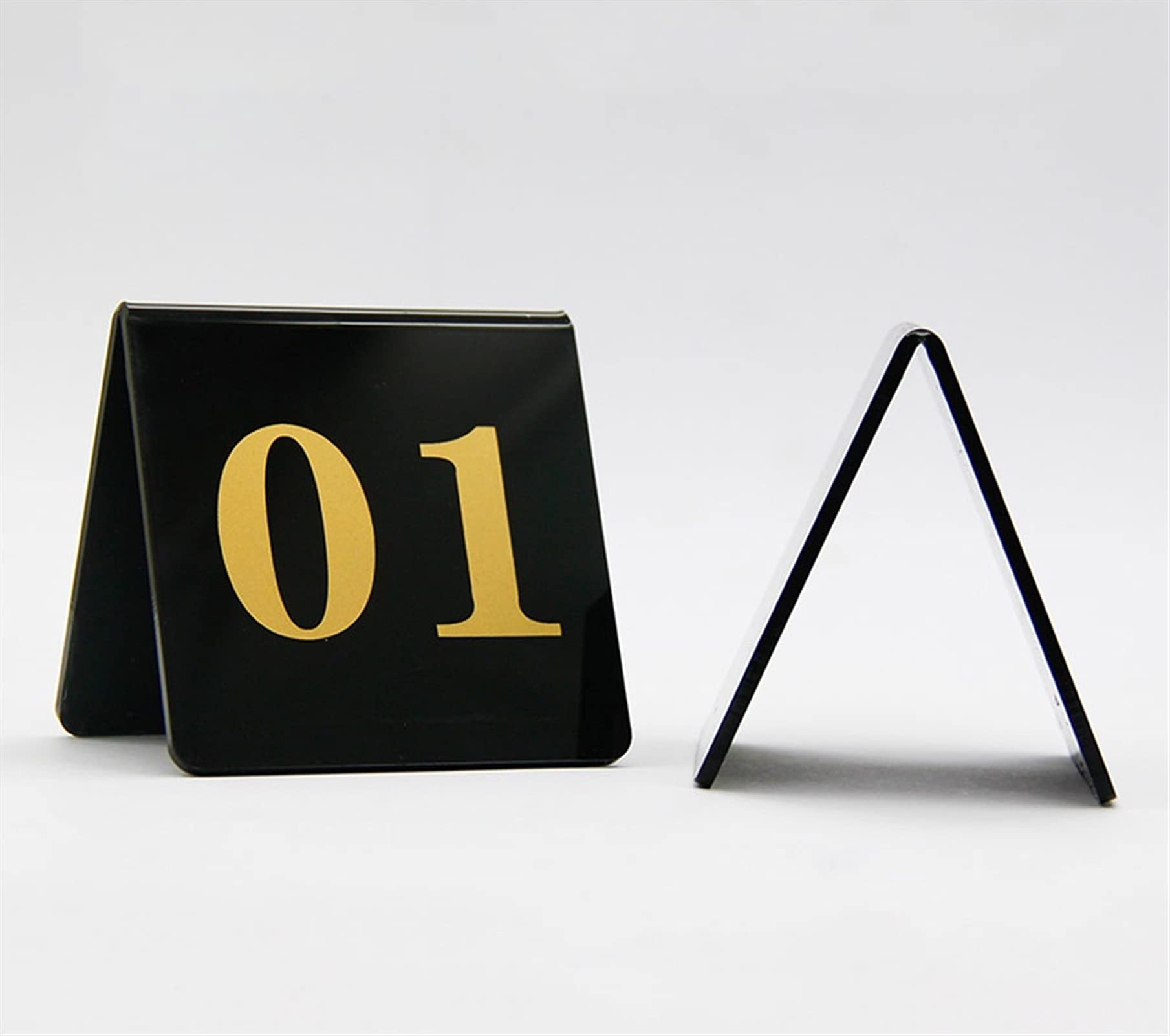 Table Numbers Acrylic Tent Style Table Numbers - Best for Rustic Receptions, Banquets, Cafés, Restaurants, Hotel??.1"x3.1"x3.1"??,Black-45301