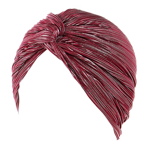 Diadema grande anudada para mujer, turbante, cubierta étnica, turbante, turbante, diadema de poliéster, Vino, talla única