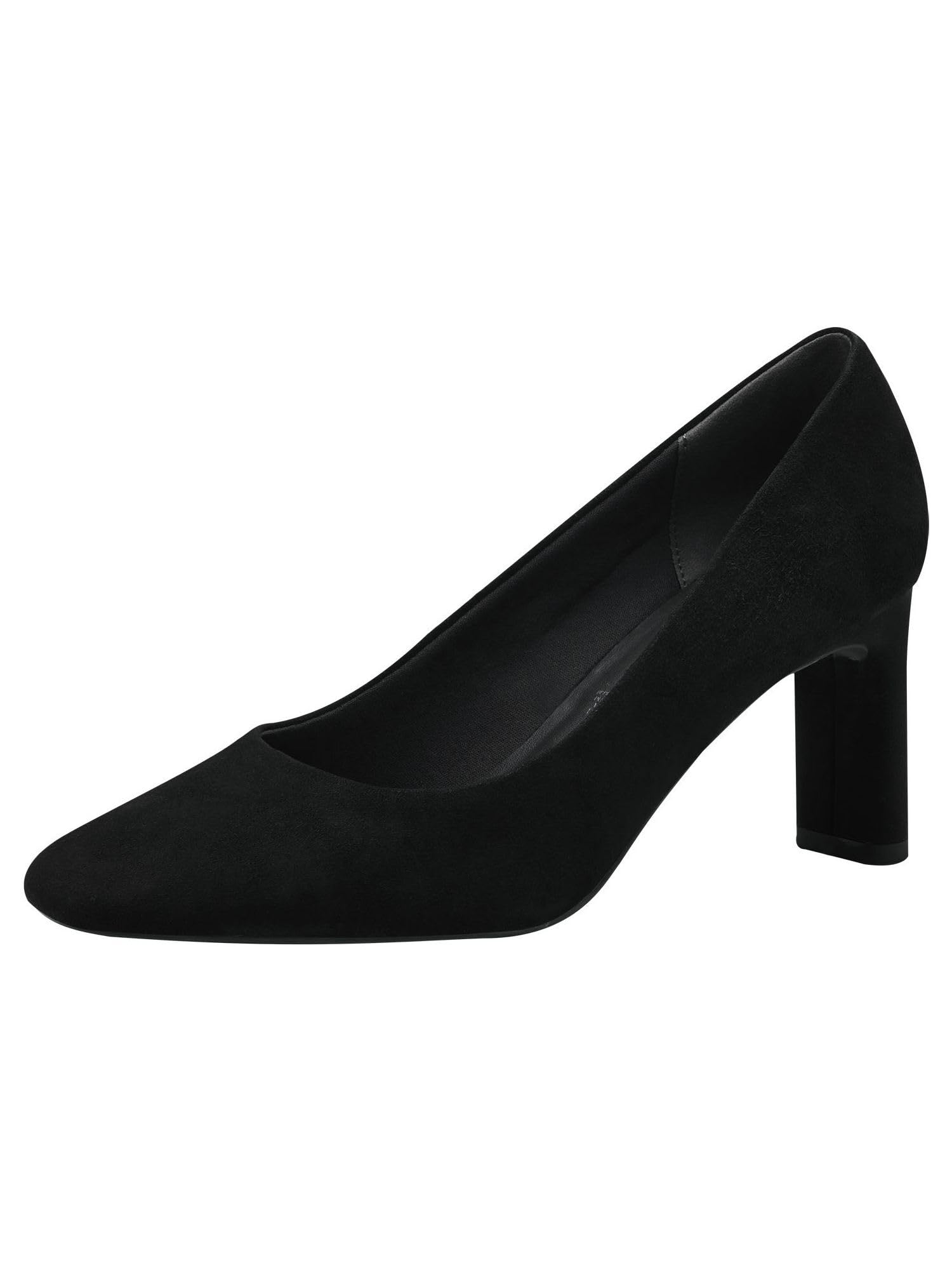 Tamaris Women's Leather Block Heel Court Shoes, Black, 5 UK