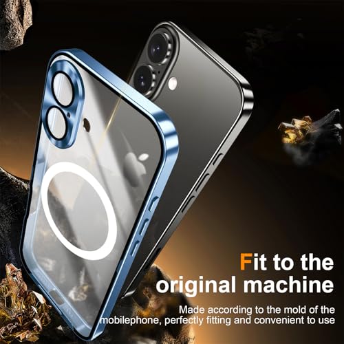 Coque iPhone 16 Pro MagSafe en aluminium bleu mat