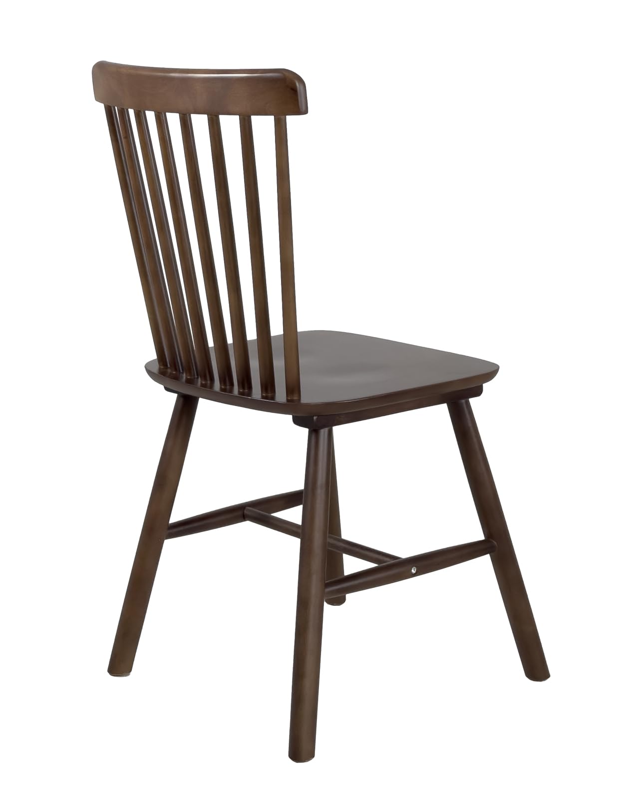 KAYELLES Lot de 2 Chaises à Barreaux Style Windsor Bistrot Vintage en Bois Massif d’Hévéa Mona Teinte Noyer