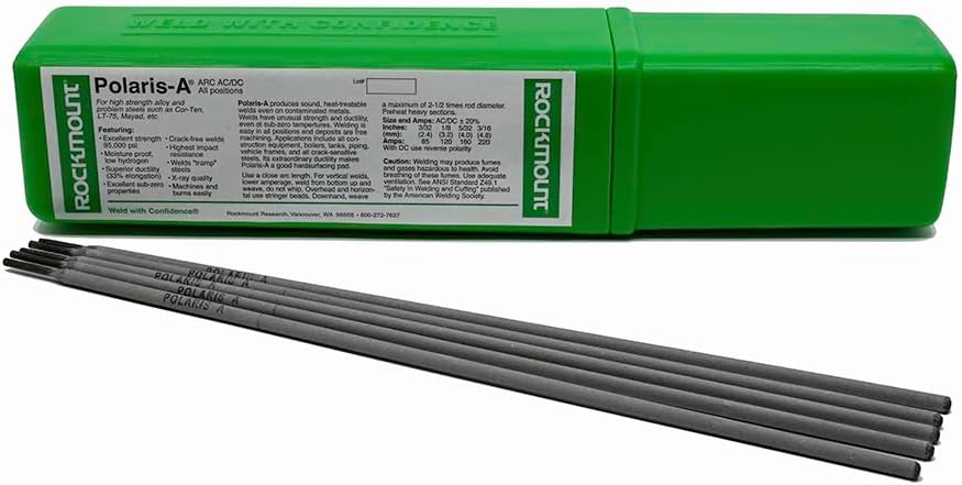 Rockmount Polaris A Low-Hydrogen Welding Electrode: 1/8" Dia., For High-Strength Steel Repair - 1 lb