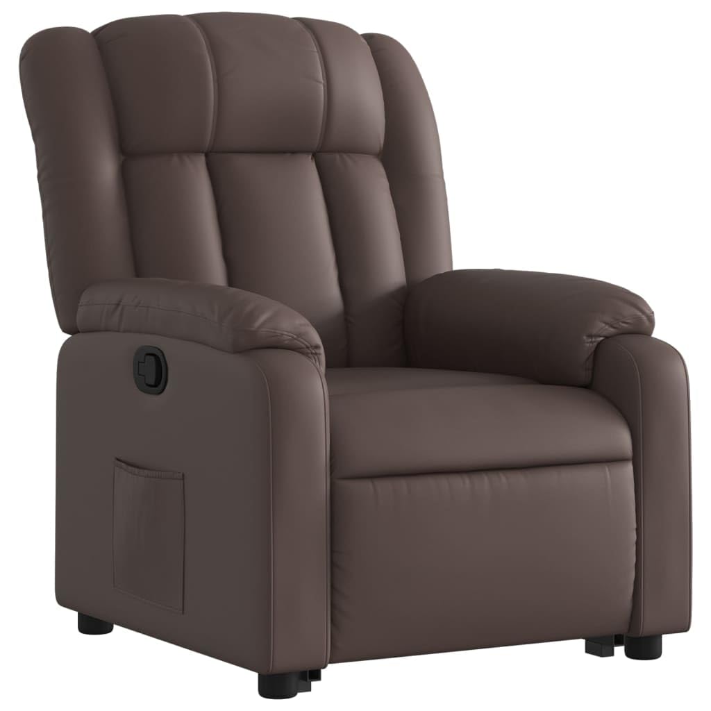 Homgoday Relaxsessel mit Aufstehhilfe Fernsehsessel Verstellbarer Ruhesessel Aufstehsessel Relaxsessel mit Liegefunktion Sessel für Senioren mit Aufstehhilfe TV Sessel Braun Kunstleder