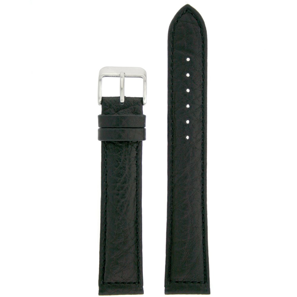 Tech Swiss Extra Long Watch Band Genuine Leather Calfskin Black 24 millimeters