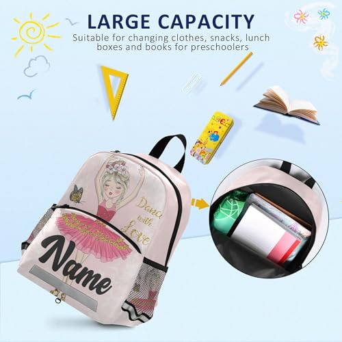 Fisyme Butterfly Cute Ballerina Girl Custom Backpack Schoolbag Kids Daypack Toddler Travel School Bag Small Backpacks for Kindergarten Preschool Nursery Boys Girl4