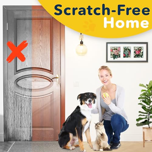 Image of PROTECTO 2 Pack Door Protector from Dog Scratching, 35.5x24 - Door Guard | Heavy Duty Door Scratch Protector for Cats & Dogs, Clear Scratch Shield - Window, Screen Door, Sliding Doors, Indoor Outdoor