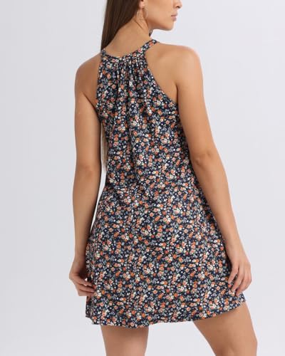 Image of ANYFITTING Summer Dress with Built in Bra Casual Beach Sundress Flowy Halter Mini Short Dresses for Women 2026