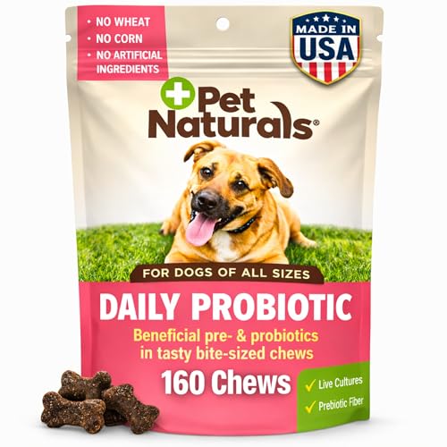 Pet Naturals Daily Probiotic Soft Chews for Dogs, Digestive and Immune Support Supplement, 1 Billion CFU Per Chew, Duck, 160 Count