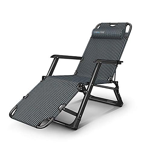 ZHDWM Folding Chair Simple Fashion Gray Striped Lounge Chair Lounge Chair Office Nap Chair Beach Sun Lounger Size: 52x98x33cm Folding chair