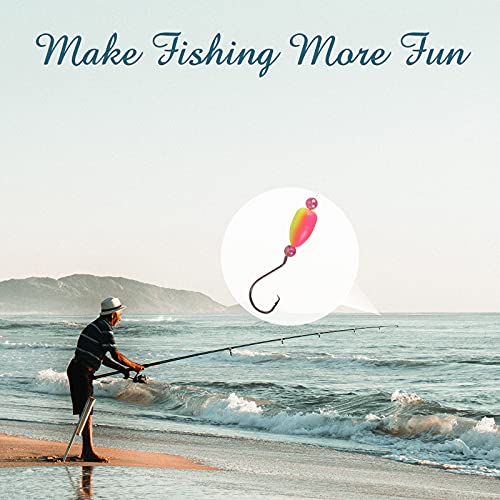 Dovesun 54PCS Pompano Rig Floats for Surf Fishing Foam Bobbers for Fishing Fly Fishing Bobbers Floats Bright Color Bullet Shape with Tackle Box