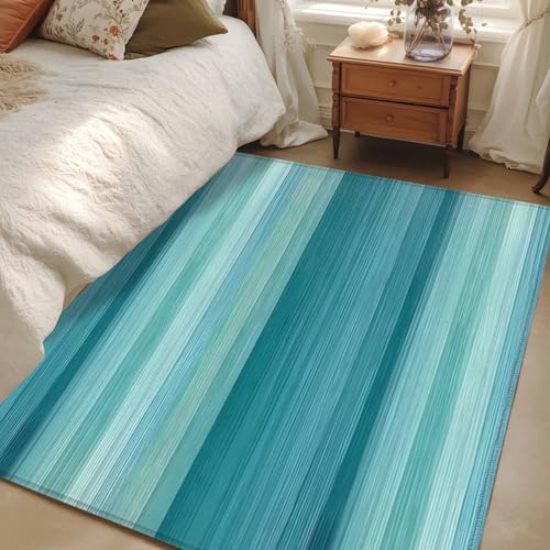 Tapete rectangular 2.7 x 5 ft turquesa ombre miniatura 5