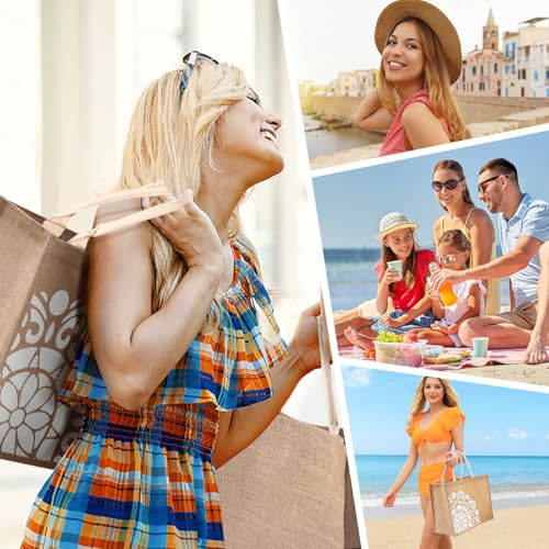 Image of Trifabricy Beach Bag, Large Beach Bag for Women, Woven Straw Beach Tote Bag Waterproof, Weaving Swim Gym Shopping Travel Bag