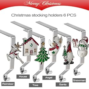 Christmas Stocking Holders Set of 6, Christmas Stocking Holders for Mantle Set of 6, Fireplace Stocking Hangers 6 Pack, Stocking Stand, Farmhouse Rustic Xmas Decorations for Home Indoor Christmas Stocking Holders Set of 6 Christmas Stocking Holders for Mantle Set of 6 Fireplace Stocking Hangers 6 Pack Stocking Stand Farmhouse Rustic Xmas Decorations for Home Indoor