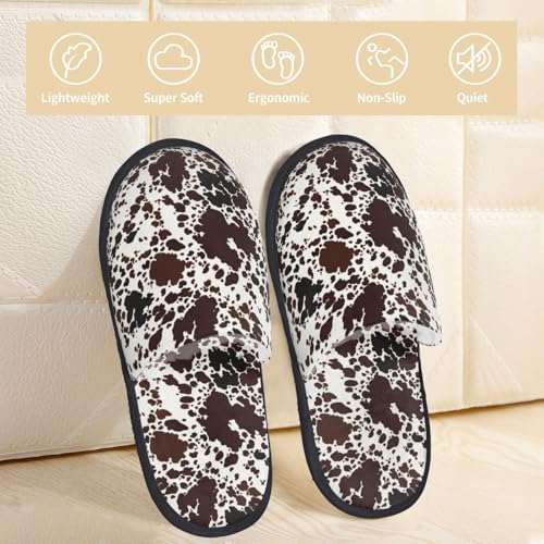 Cow Skin Print House Slippers For Women And Men,Soft Slippers With Memory Foam,Non-Slip Indoor Home Shoes2