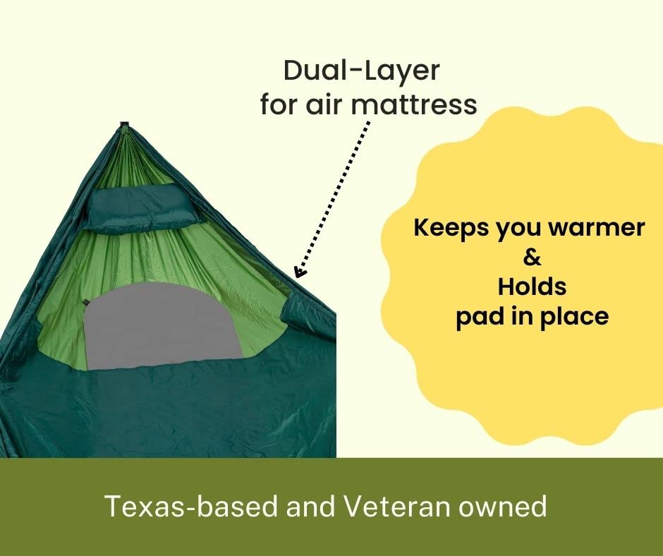 Camping-Hammock-with-Straps-Double-Tree-Hammock-Dual-Layer-for-Sleeping-pad-and-Integrated-Pillowcase-with-Adjustable-Straps-Green