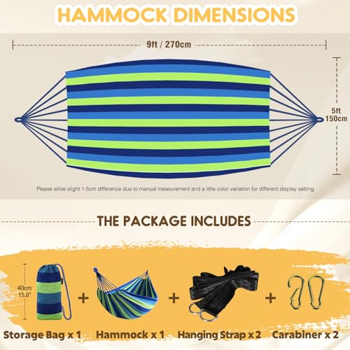 image for ANYOO Cotton Hammock Portable Camping Hammocks for Hanging Sturdy Gard