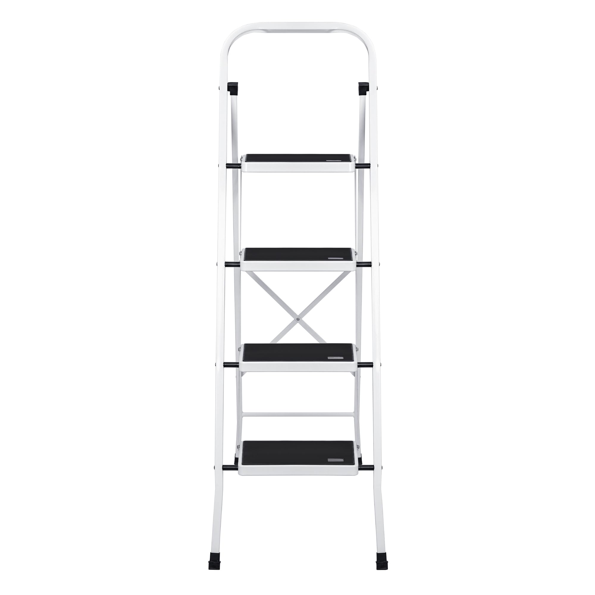 Escalera Plegable de 4 peldaños con Estructura de Acero | Taburete Multifuncional con Superficie Antideslizante y Base Estable | Ligera, portátil y Segura para hogar, Oficina y tareas domésticas