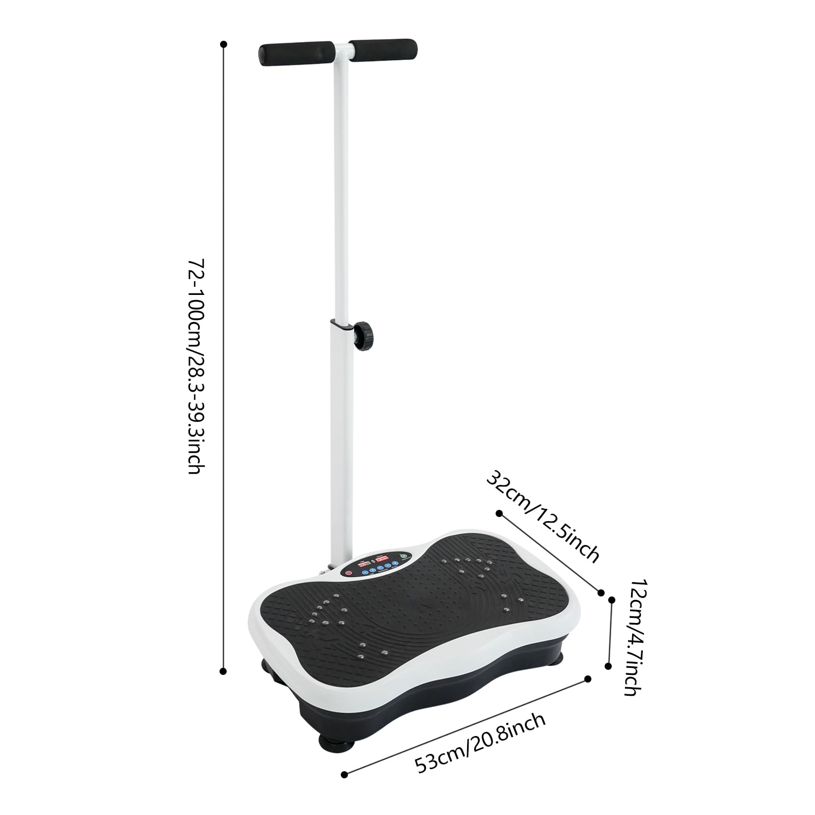 Vibrationsplatte, Rüttelplatte Sport für Zuhause, 180 W Fitness Vibrationsboard mit Verstellbaren & Armlehnen Fernbedienung, Fitnessgeräte für Zuhause | 120 Vibrationsstufen | 10 Trainingsprogramme