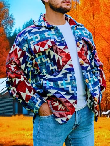 Sherpa Alpaca Shirt Jacket - Mens Long Sleeve button Down Shirts - Camisa Leñador Para Hombre - Lightweight Men's Jacket2