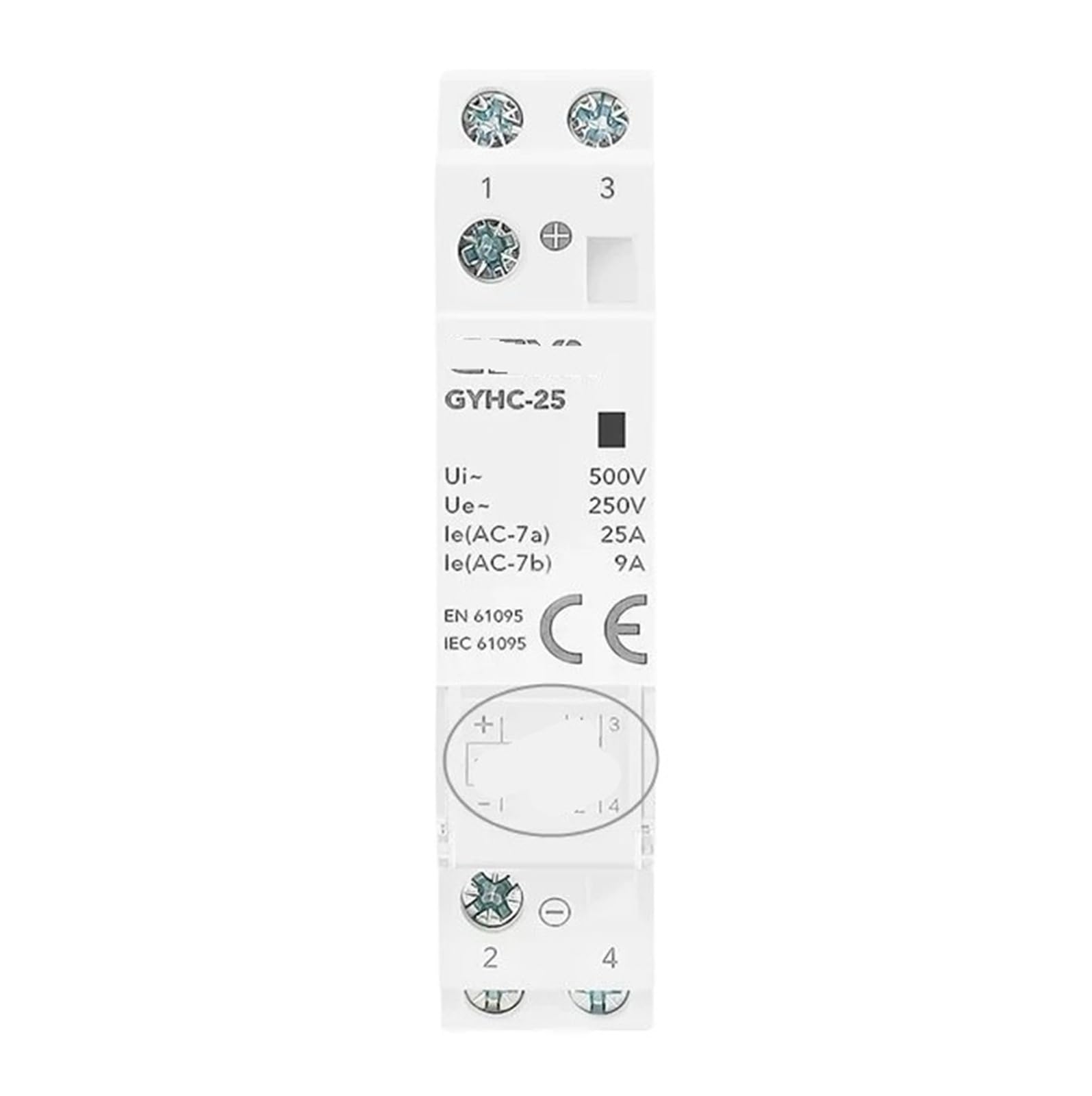 Contacteur 25A 2NO AC220V relais de puissance modulaire pour chauffage