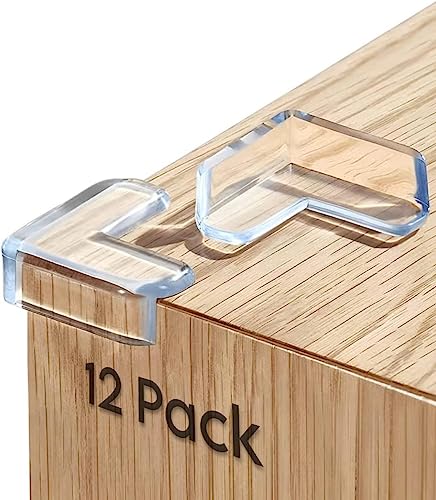 Image of TEKCOOL Silicon Corner Protector for Sharp Edges, Table Corners Edge Protector for Kids, Bed Corners Edge Protector for Furniture, Baby Proofing Edge & Corner Guards (Transparent, Pack of 12)