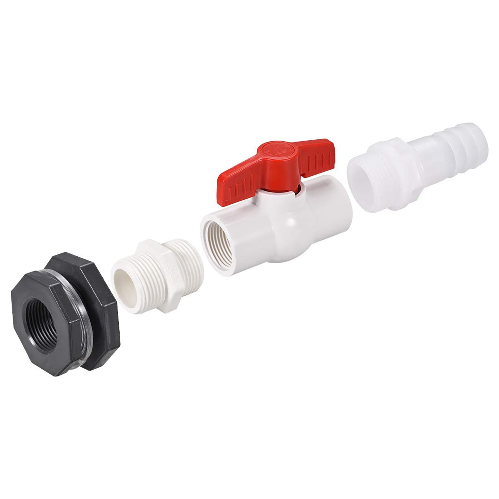 Recogwood Rain Barrel Faucet Kit, 27mm / 1.06 Inch PVC Ball Valve Connector Spigot Kit - Image 4