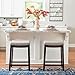 Linon Linen Backless Claridge Stool, Counter Height, Beige & Dark Walnut