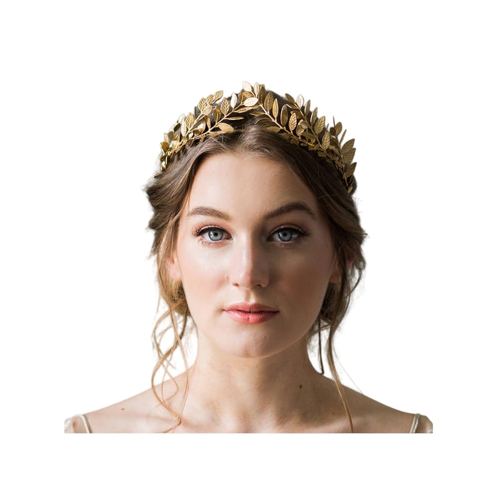 Bridal Headband Leaf Vine Headband Leaf Crown Leaf Tiara Wedding Headpiece Bridesmaid Prom Festival Hair Accessories for Women and Girls, 1 Count (Pack of 1), Metal