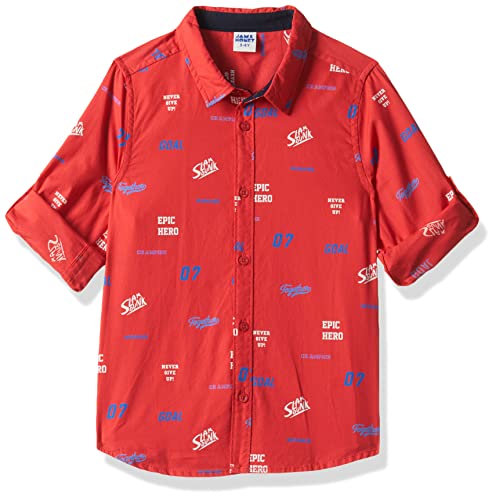 Image of Amazon Brand - Jam & Honey Boys Boys 100% Cotton Printed Full Sleeves Shirt | Age 2-12 Years