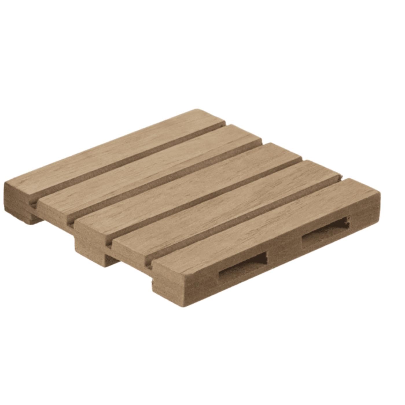 Out of the blue Drinks Coasters Natural Colours 10 cm x 10 cm Set of 4 in Pallet Style, Brown, 10 x 10 cm
