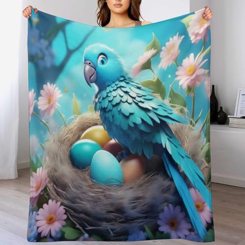 Couverture oiseau mignon en polaire pour vos soirées cocooning - 2